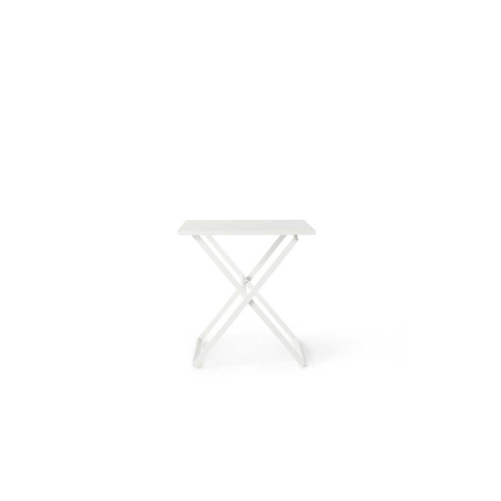 Bistro Folding Dining Table in White Aluminum