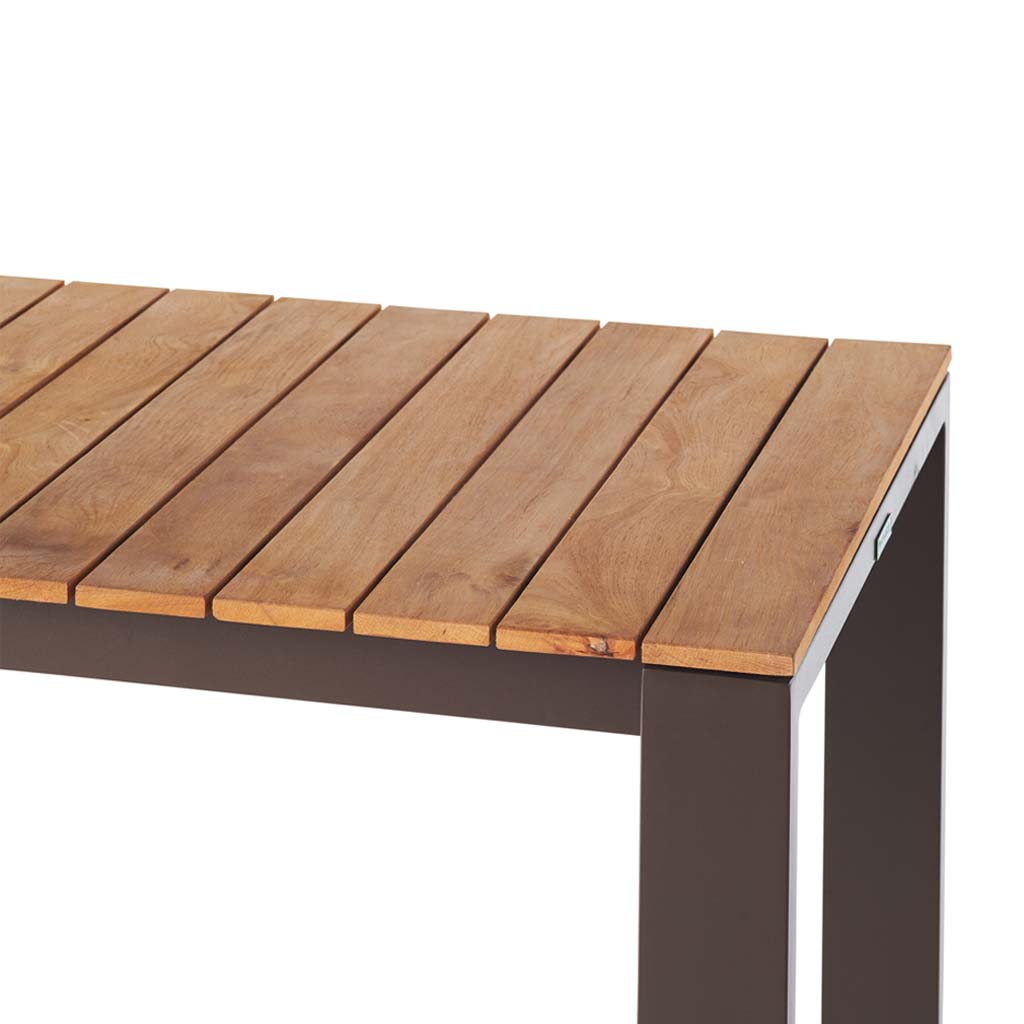 Ventura 66" Bar Table in Charcoal - Teak Top