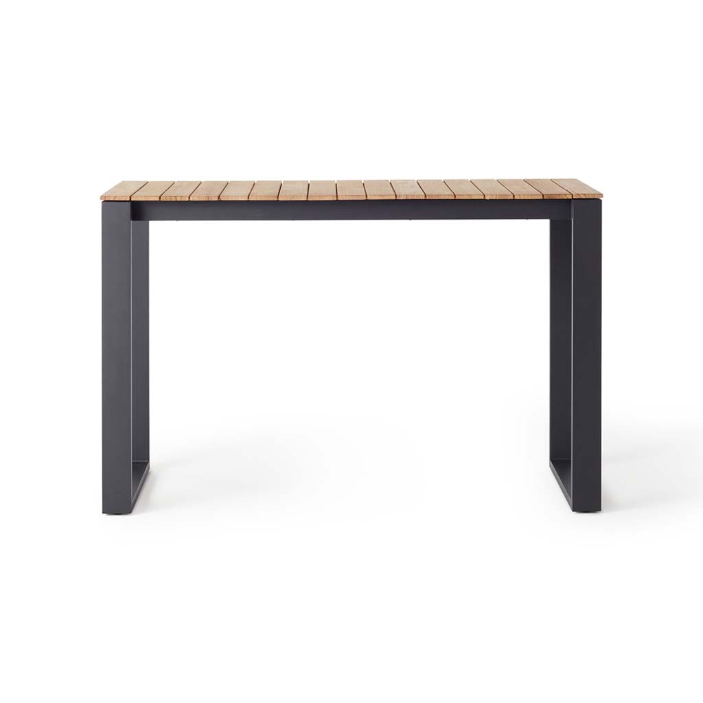 Ventura 66" Bar Table in Charcoal - Teak Top
