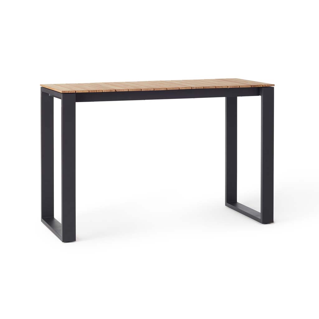 Ventura 66" Bar Table in Charcoal - Teak Top