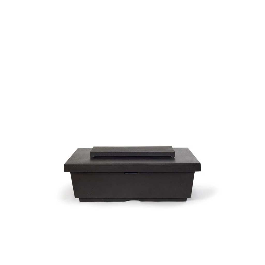 Contempo and Indio Rectangular Fire Table Lid in Black Lava