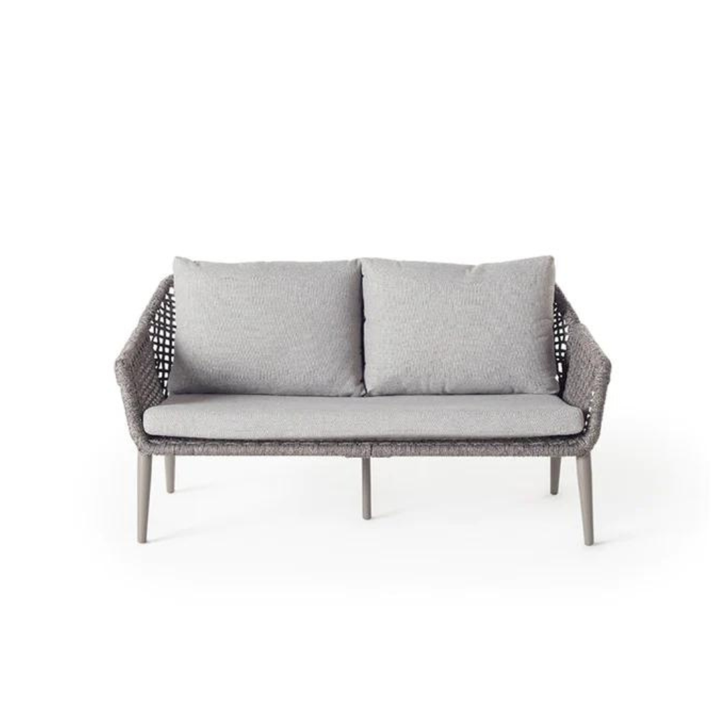 Montecito Loveseat in Quartz Grey Aluminum