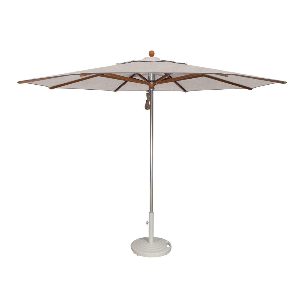 Vienna Teak 11' Market Umbrella in Cast Silver | Terra Living