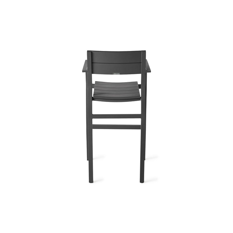 Belvedere Bar Chair in Charcoal Aluminum