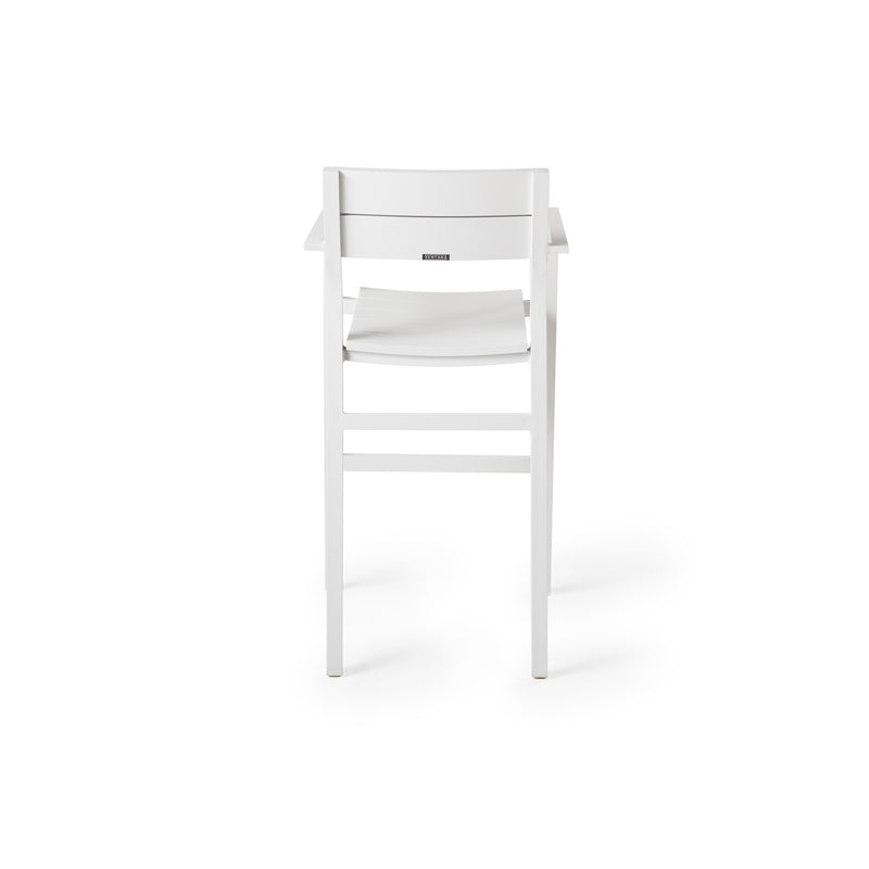 Belvedere Bar Chair in Textured White Aluminum