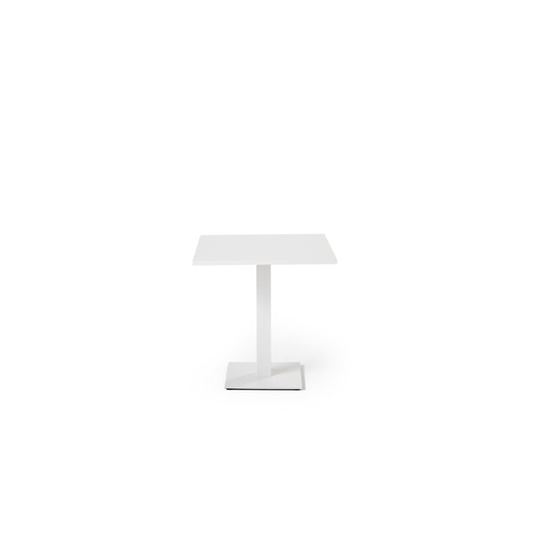 Belvedere Square Bistro Table in White Aluminum