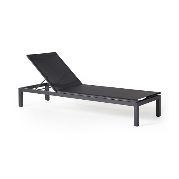 Belvedere Chaise in Charcoal Aluminum & Mesh