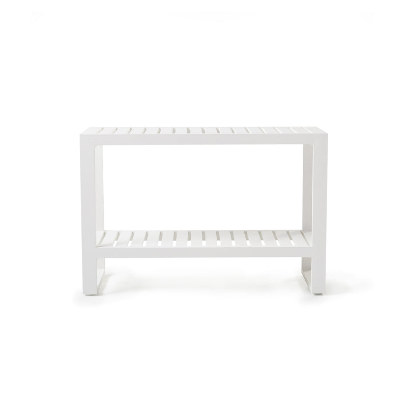 Belvedere Console Table in White Aluminum