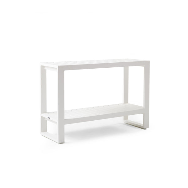 Belvedere Console Table in White Aluminum
