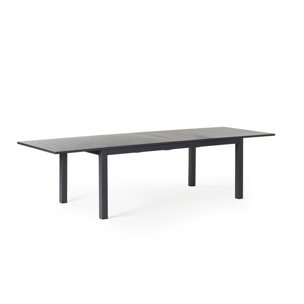 Belvedere 78"-120" Extension Dining Table in Charcoal Aluminum