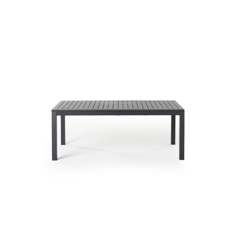Belvedere 78"-120" Extension Dining Table in Charcoal Aluminum