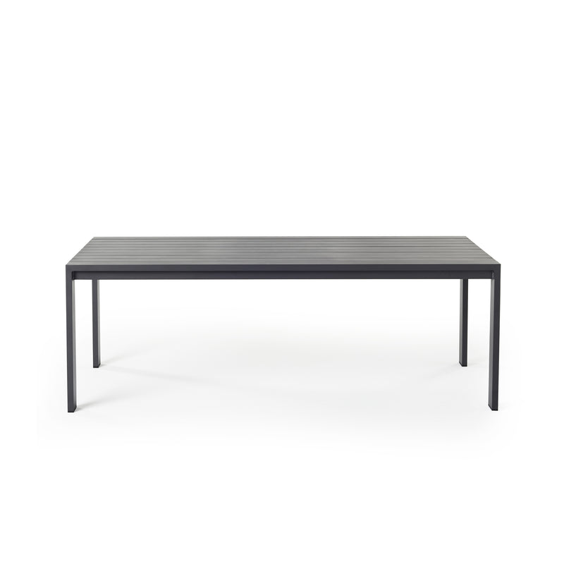 Belvedere Rectangular Dining Table in Charcoal Aluminum
