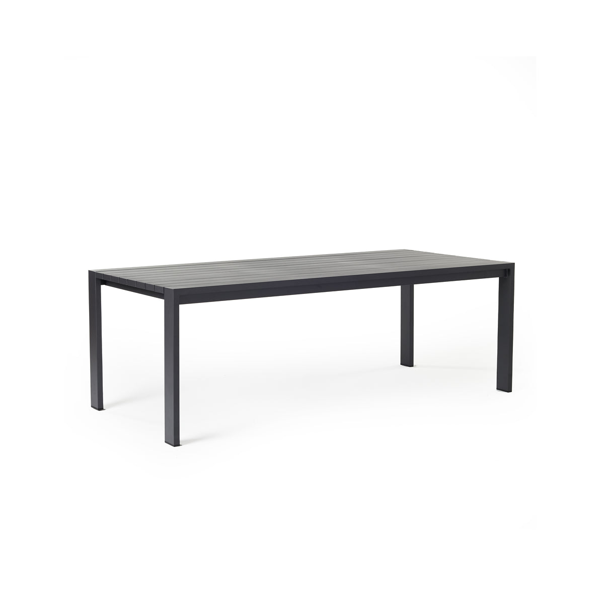Belvedere Rectangular Dining Table in Charcoal Aluminum | Terra