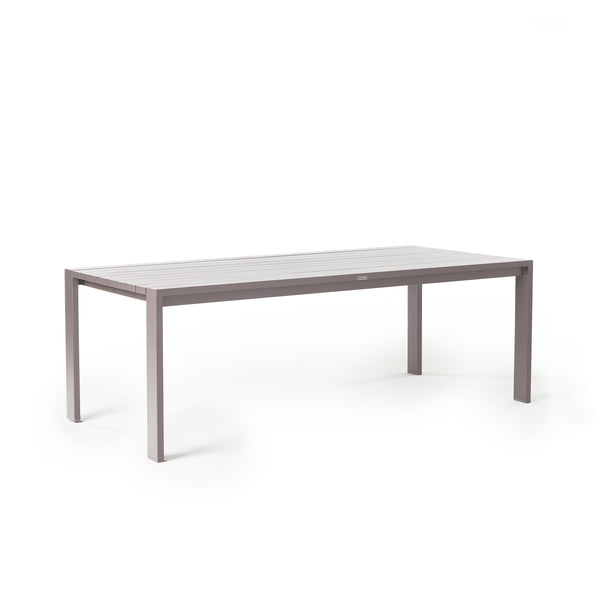 Belvedere Rectangular Dining Table in Quartz Grey Aluminum