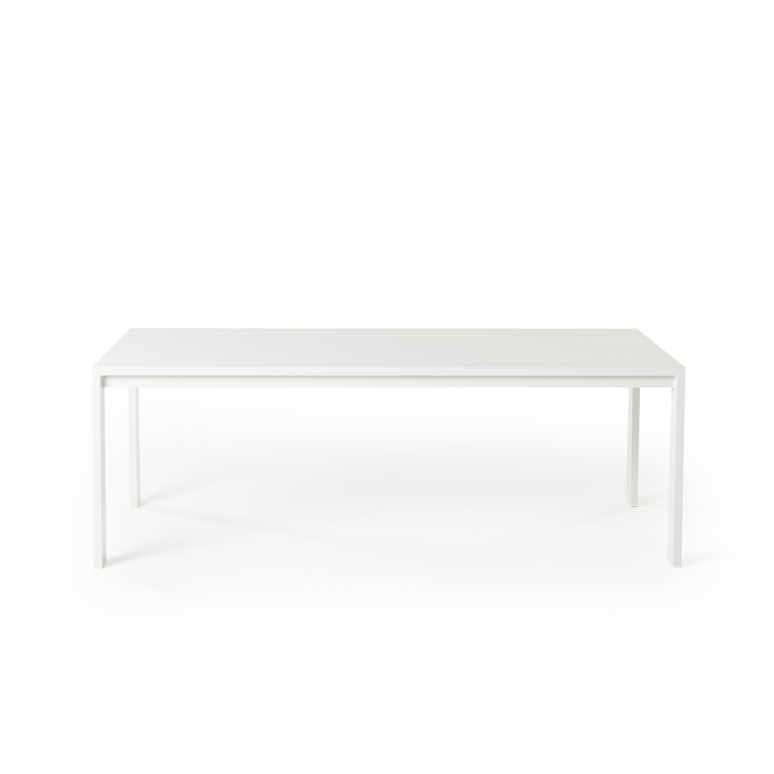 Belvedere Rectangular Dining Table in White Aluminum