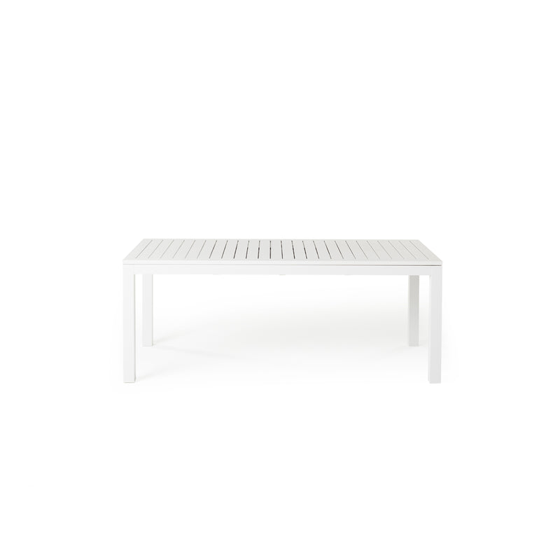 Belvedere 78"-120" Extension Dining Table in White Aluminum