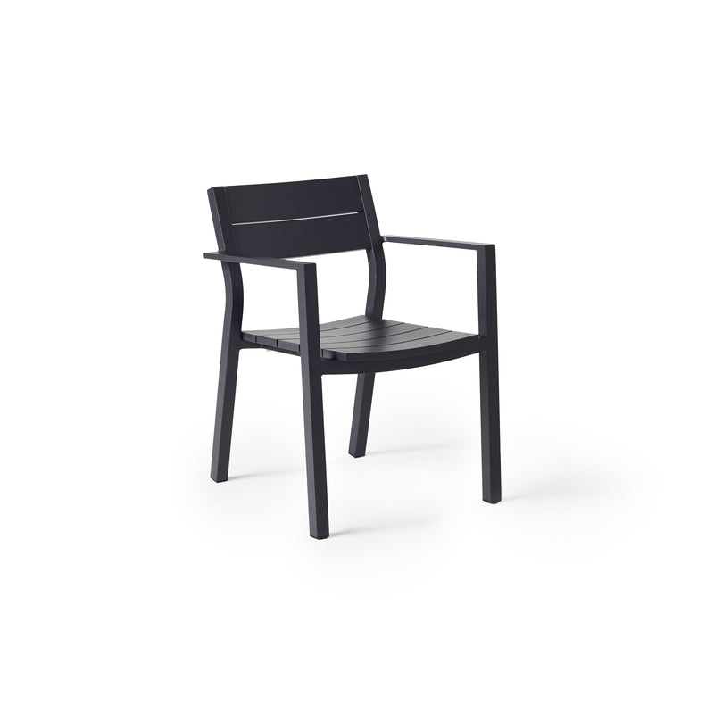Belvedere Dining Chair in Charcoal Aluminum