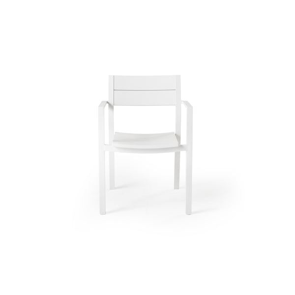 Belvedere Dining Chair in White Aluminum