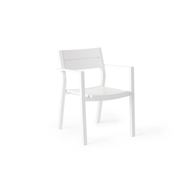 Belvedere Dining Chair in White Aluminum