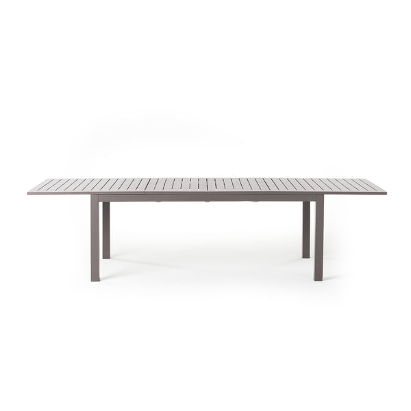 Belvedere 78"-120" Extension Dining Table in Quartz Grey Aluminum