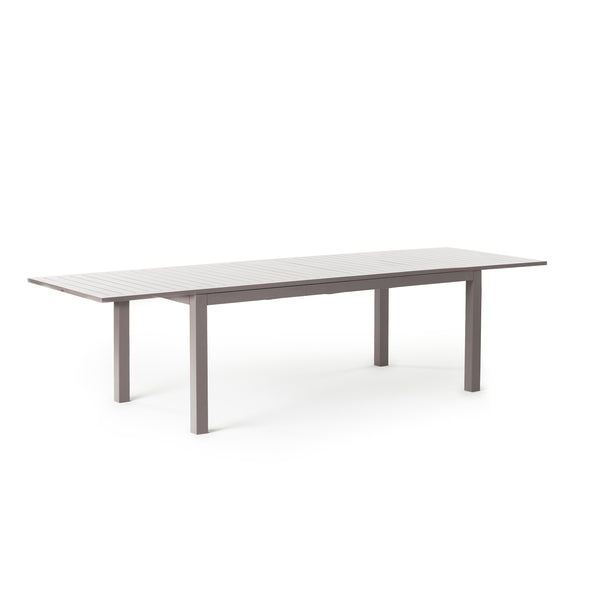 Belvedere 78"-120" Extension Dining Table in Quartz Grey Aluminum