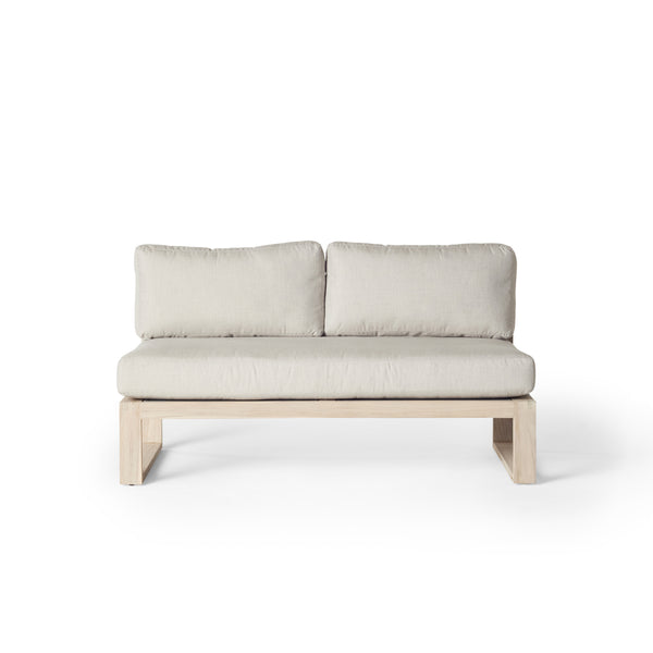 Belvedere Sectional Armless Loveseat in Weathered Teak