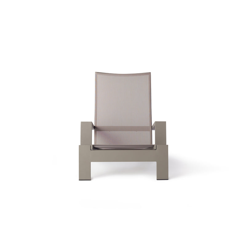 Breeze Adirondack Chair in Quartz Grey Aluminum & Latte Mesh