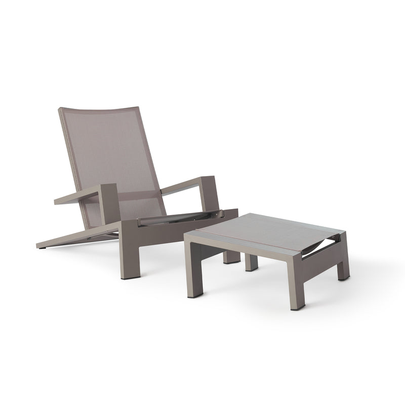 Breeze Adirondack Chair in Quartz Grey Aluminum & Latte Mesh