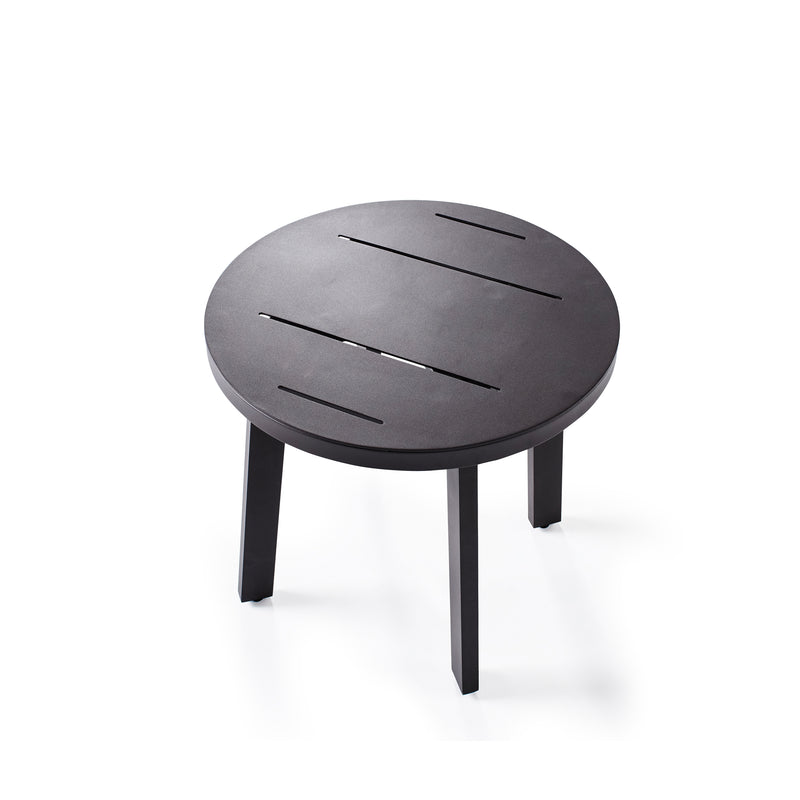 Cavallo Round Side Table in Charcoal Aluminum