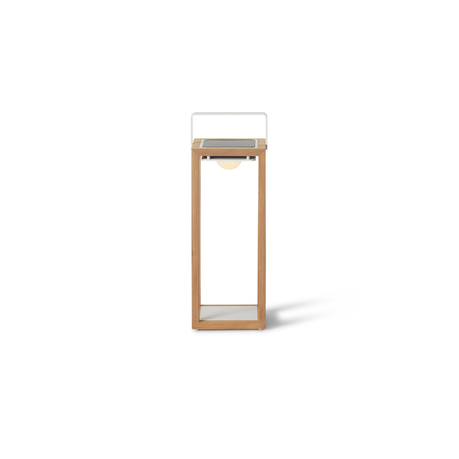 Lux Teak Floor Lamp in White