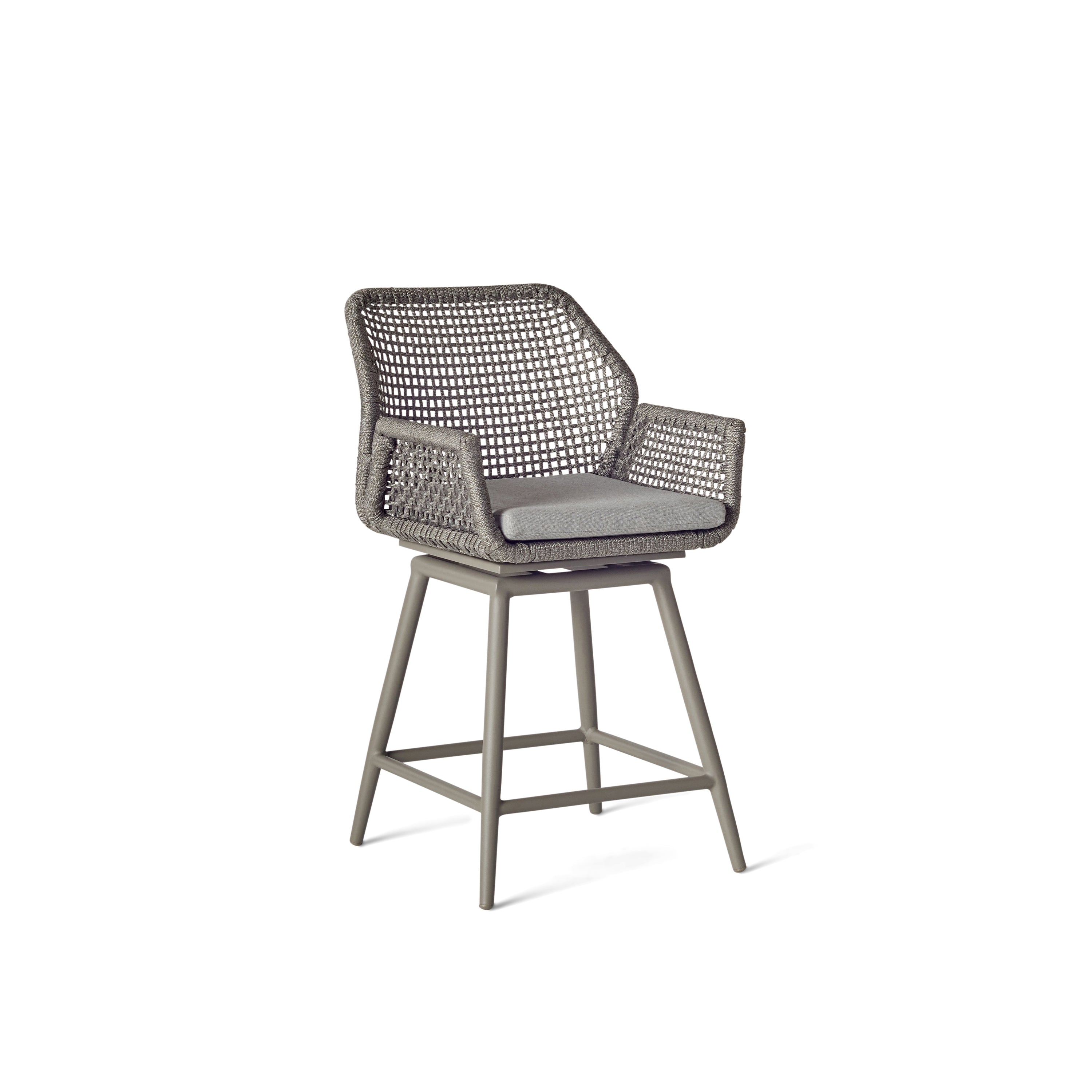 Montecito Swivel Counter Chair in Quartz Grey Aluminum