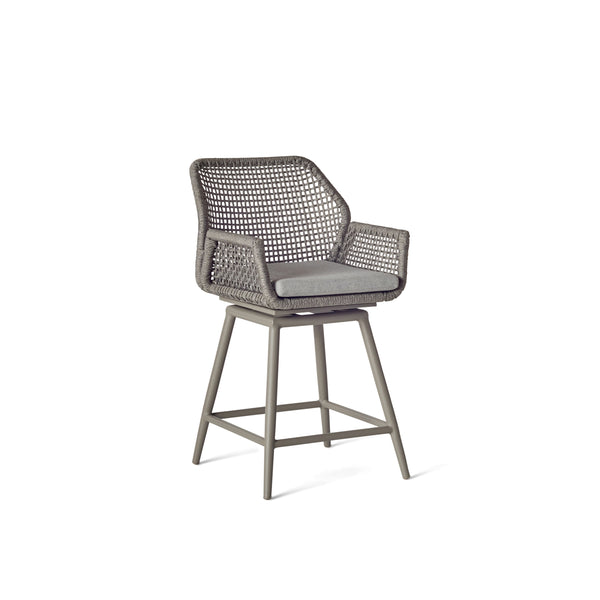 Montecito Swivel Counter Chair in Quartz Grey Aluminum
