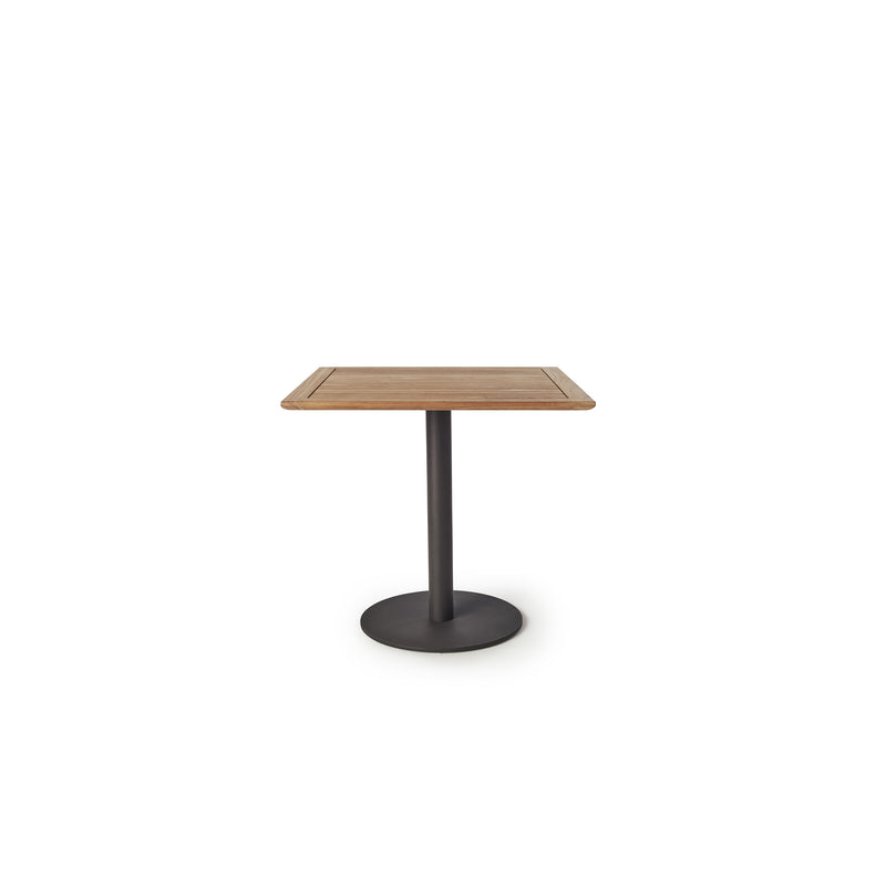 Palm Bistro Square Table in Charcoal Aluminum with Teak