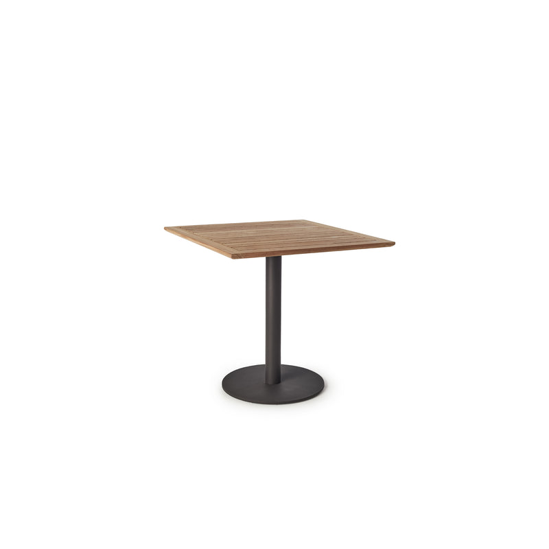 Palm Bistro Square Table in Charcoal Aluminum with Teak