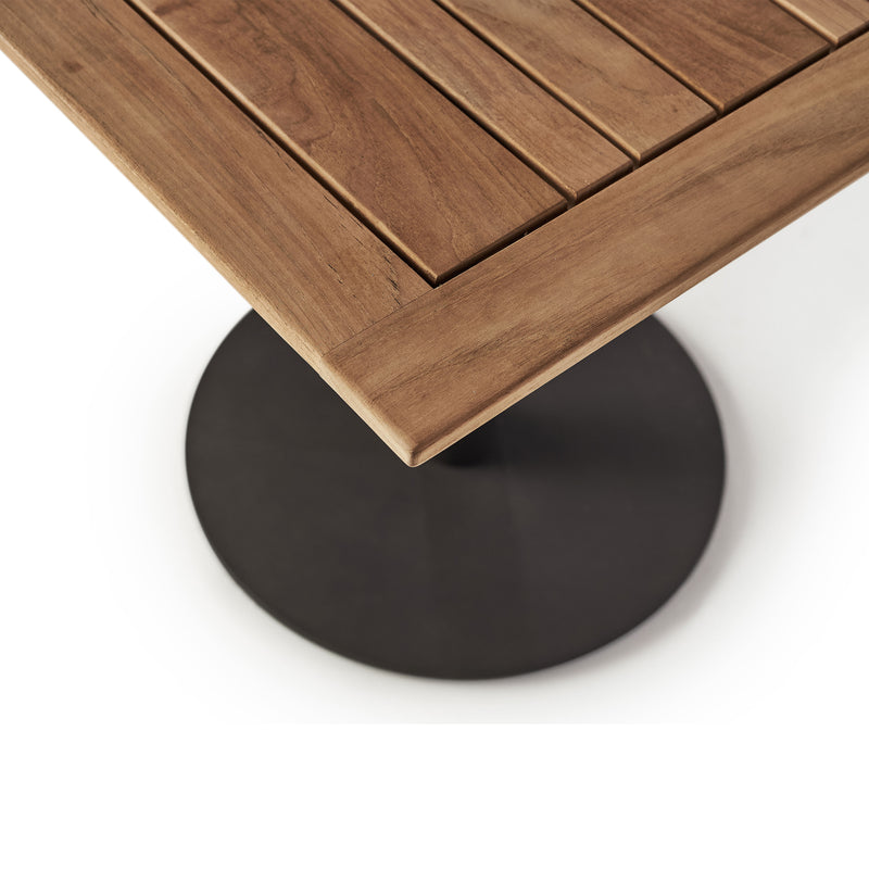 Palm Bistro Square Table in Charcoal Aluminum with Teak