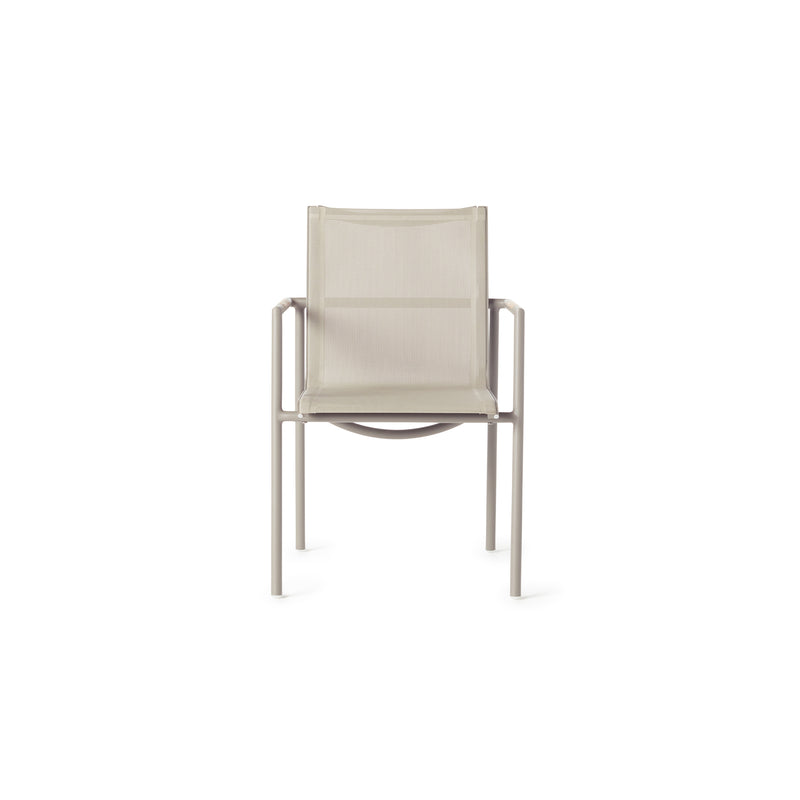 Pasadena Dining Arm Chair in Quartz Grey Aluminum