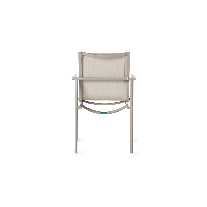 Pasadena Dining Arm Chair in Quartz Grey Aluminum