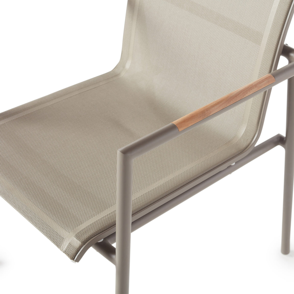Pasadena Dining Arm Chair in Quartz Grey Aluminum | Terra Outdoor