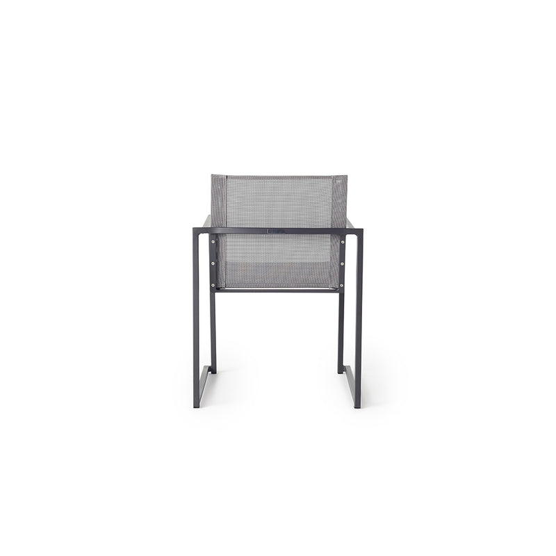 Santa Monica Dining Arm Chair in Charcoal Aluminum