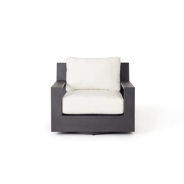 Sonora Swivel Lounge Chair in Charcoal Aluminum