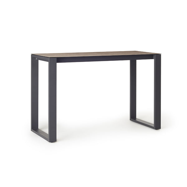 Ventura 66" Bar Table in Charcoal - Ceramic-Style Glass Top