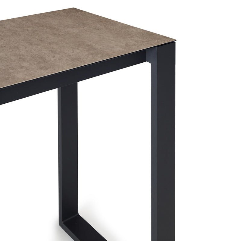 Ventura 48" Bar Table in Charcoal - Ceramic-Style Glass Top