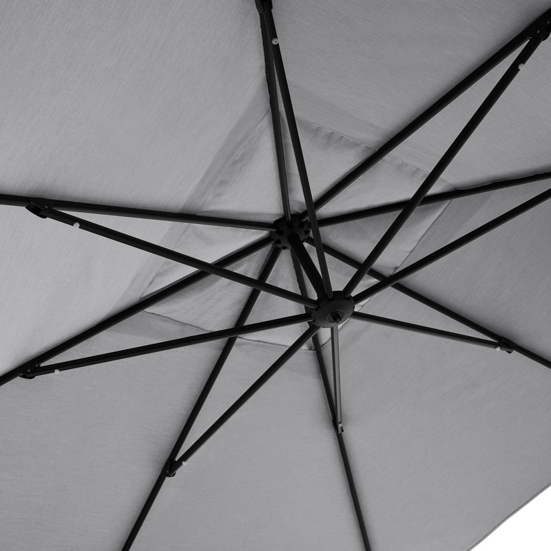 AKZ PLUS 11.5' Square Cantilever Umbrella - Black Frame & Canvas