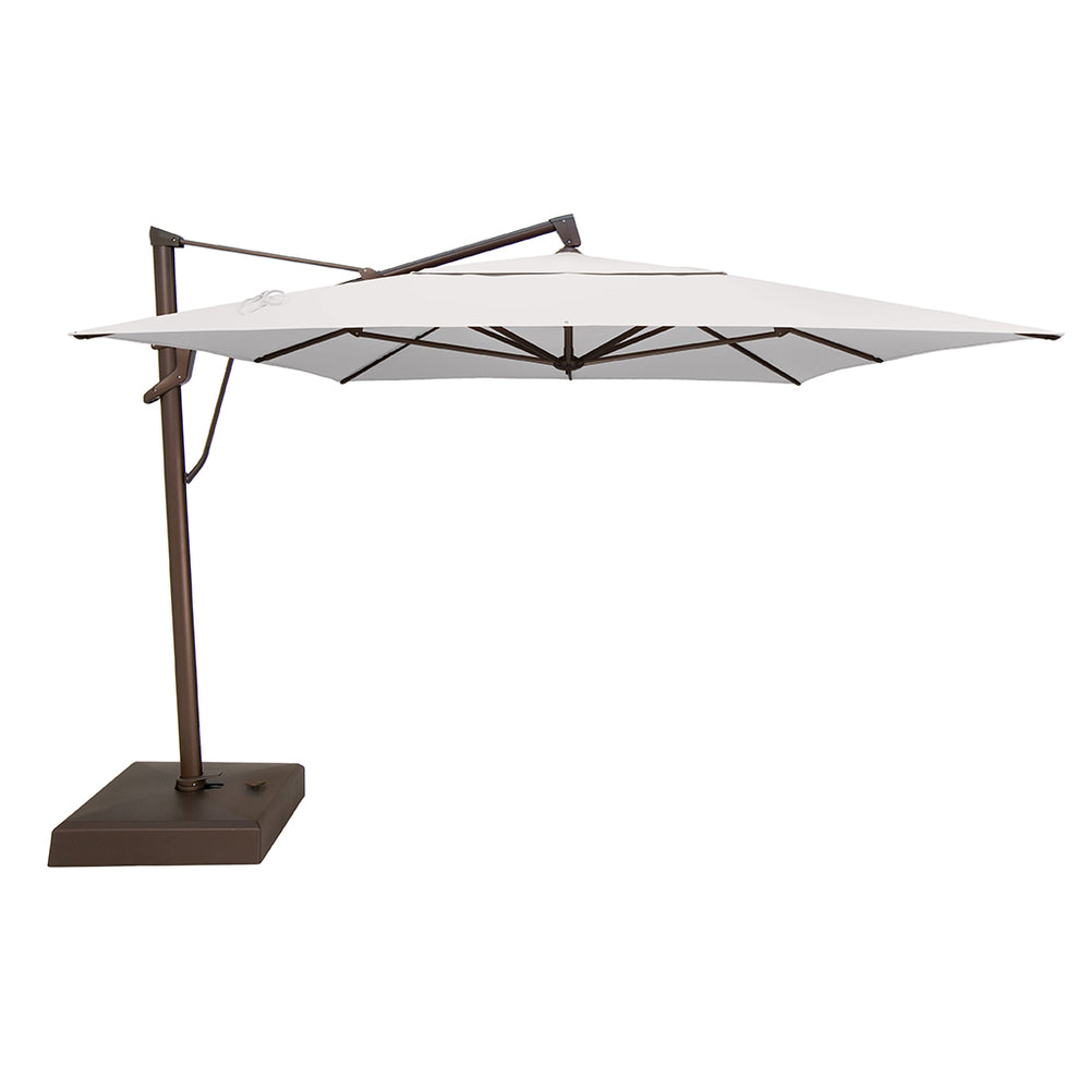hanging rectangle patio umbrella AKZ PLUS 10x13' Cantilever Umbrella - Bronze Frame & Natural Canopy