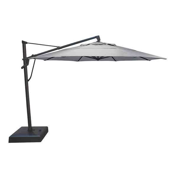 AKZ PLUS 13' Cantilever Umbrella - Black Frame & Cast Silver Canopy