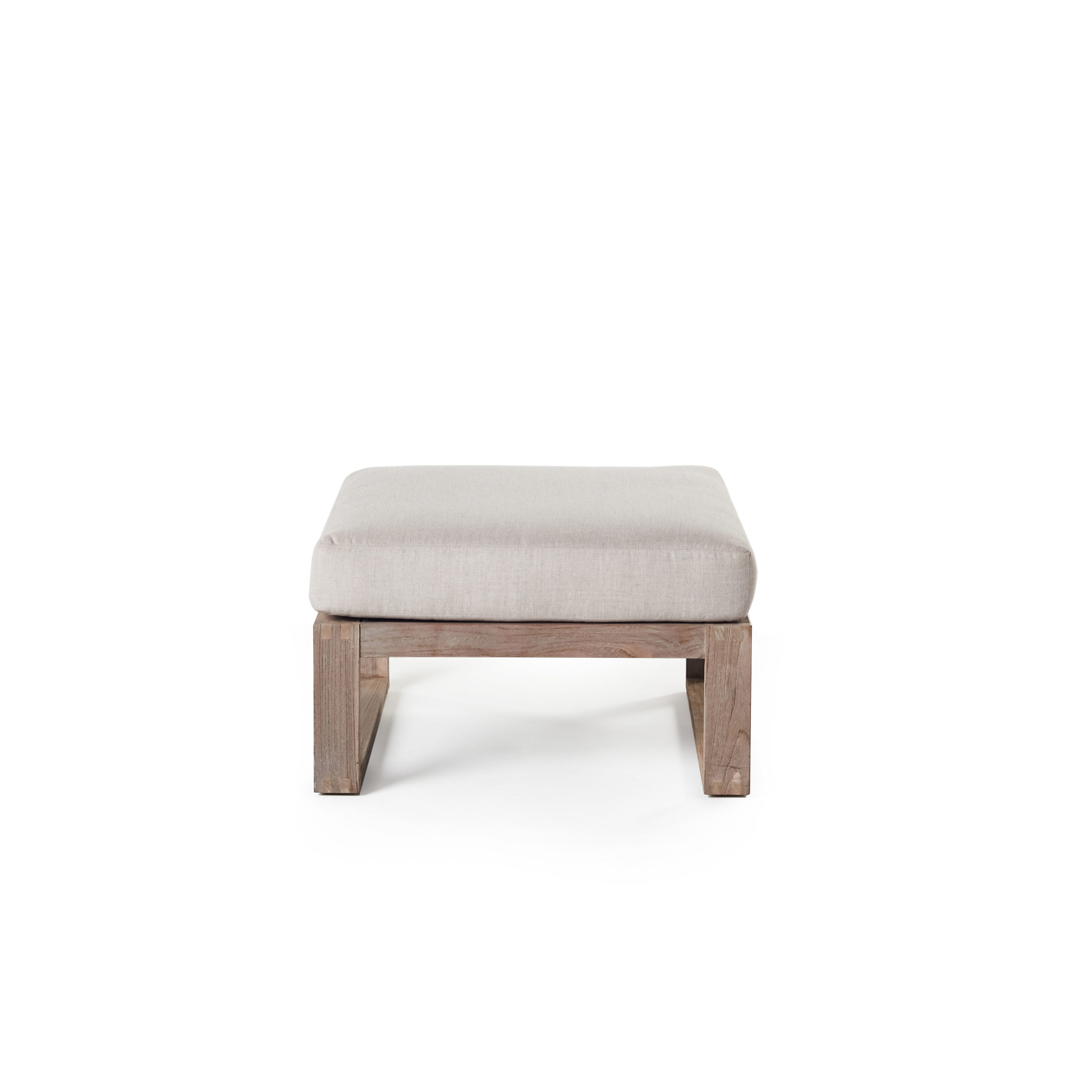 Belvedere Ottoman in Weathered Teak