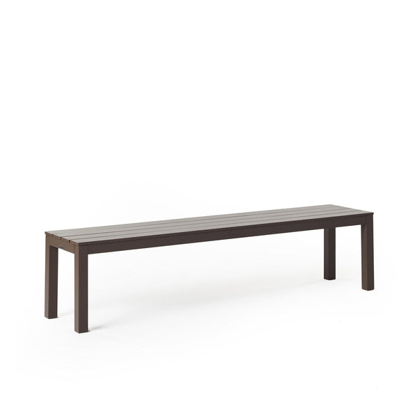 Belvedere Backless Bench in Coffee Aluminum