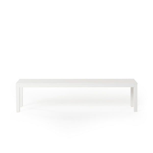 Belvedere Backless Bench in White Aluminum