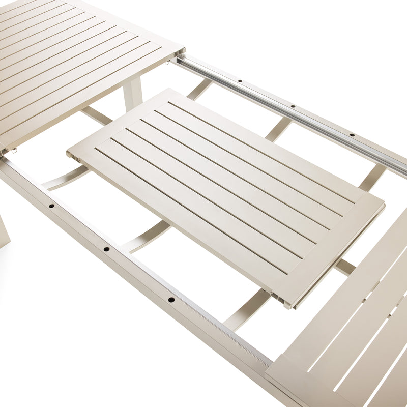 Belvedere 78"-120" Extension Dining Table in Dune Aluminum