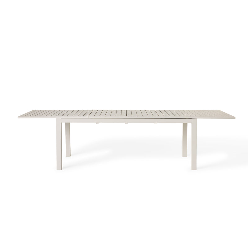 Belvedere 78"-120" Extension Dining Table in Dune Aluminum